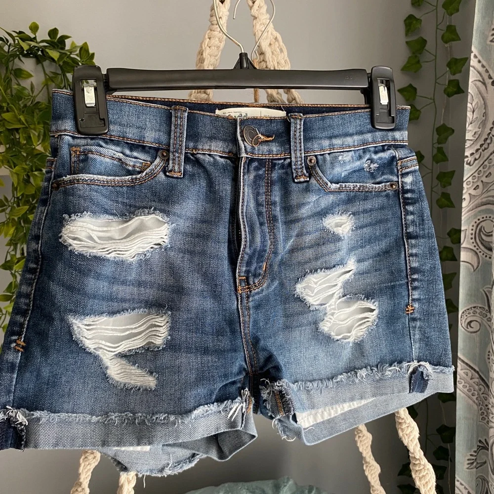 Mudd Ripped Blue Jean Shorts - Picture 1 of 3